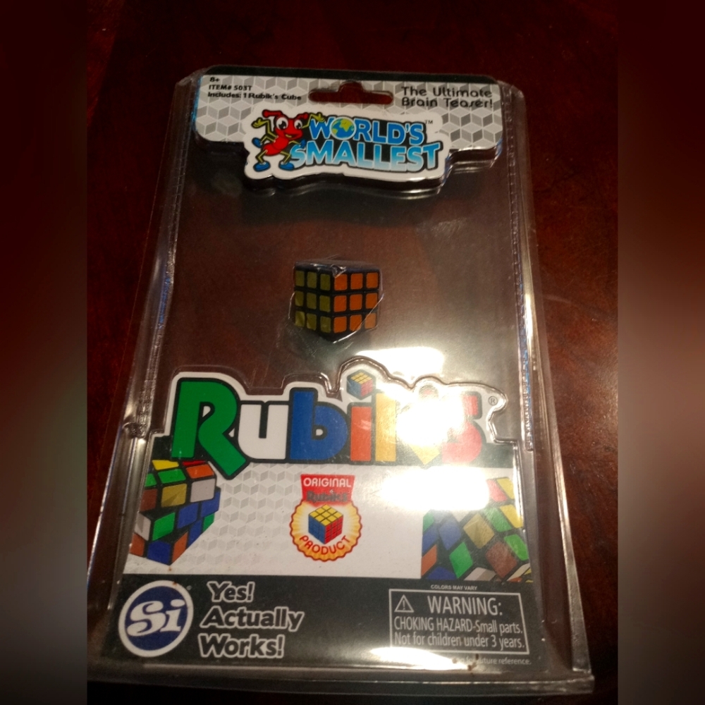 Super Impulse World's Smallest Rubik's Cube Plastic Multicolored New Sealed